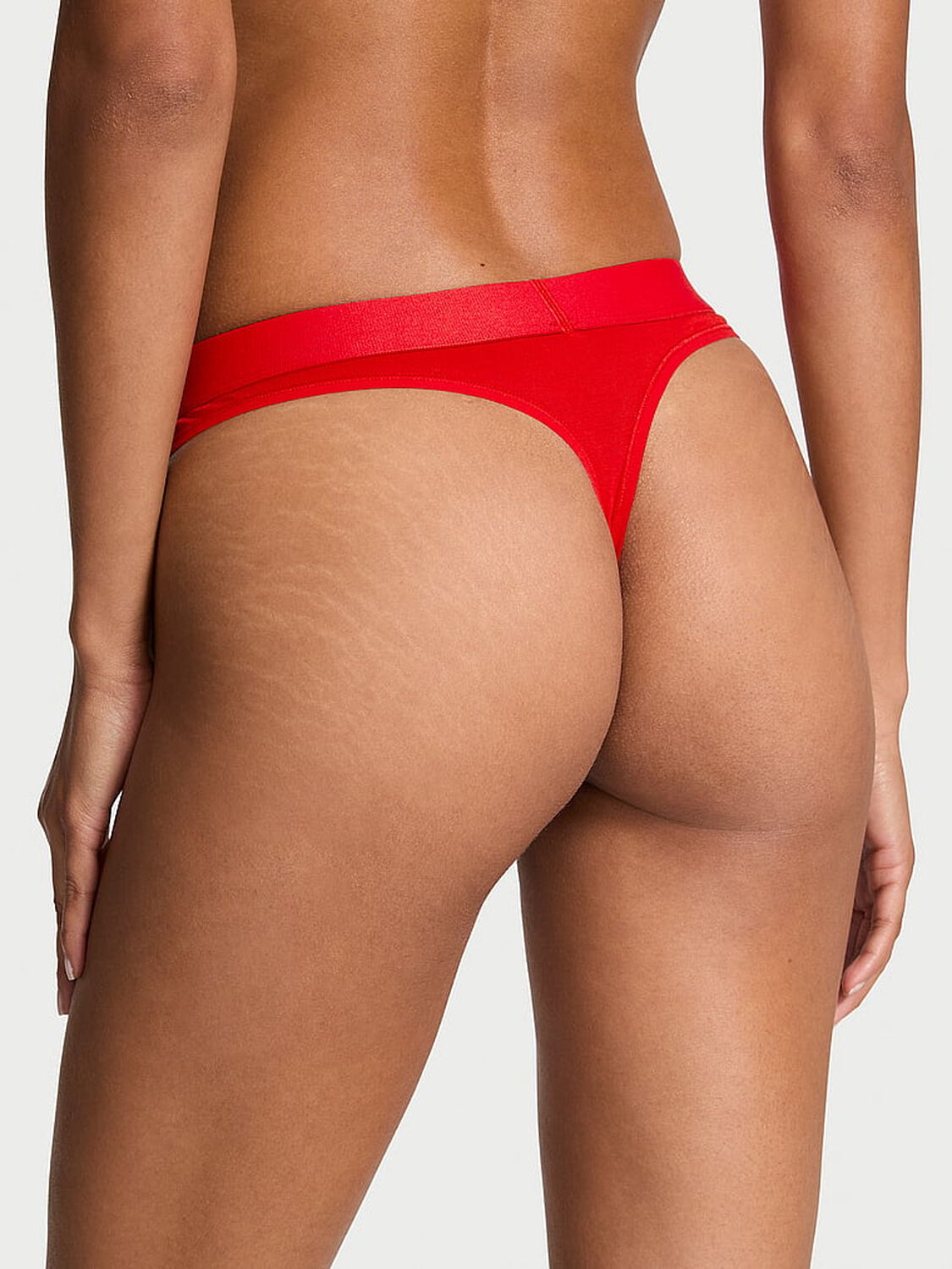 vs Cotton Logo Cotton Shine Patch Thong Panty Lipstick 2 of 4 