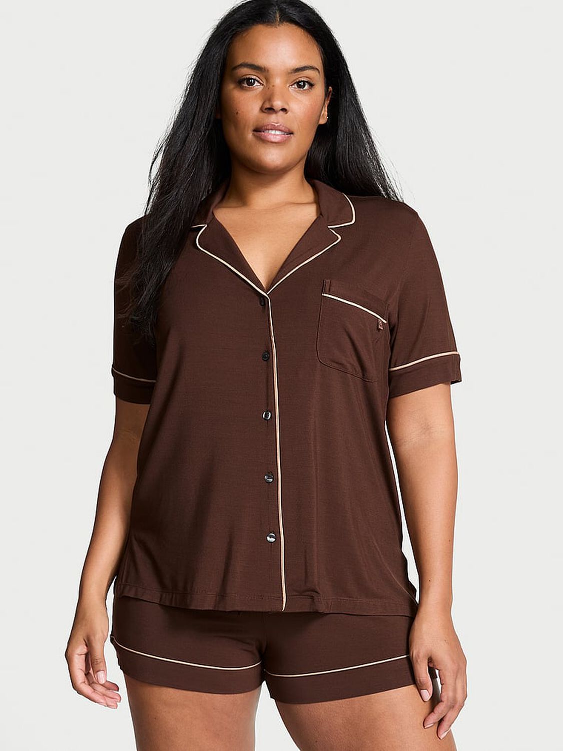 vs Victoria's Secret Modal Short Pajama Set Ganache 1 of 3 
