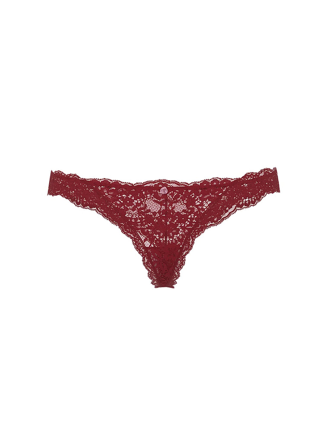 vs Dream Angels Lace Thong Panty Sangria Red 3 of 3 