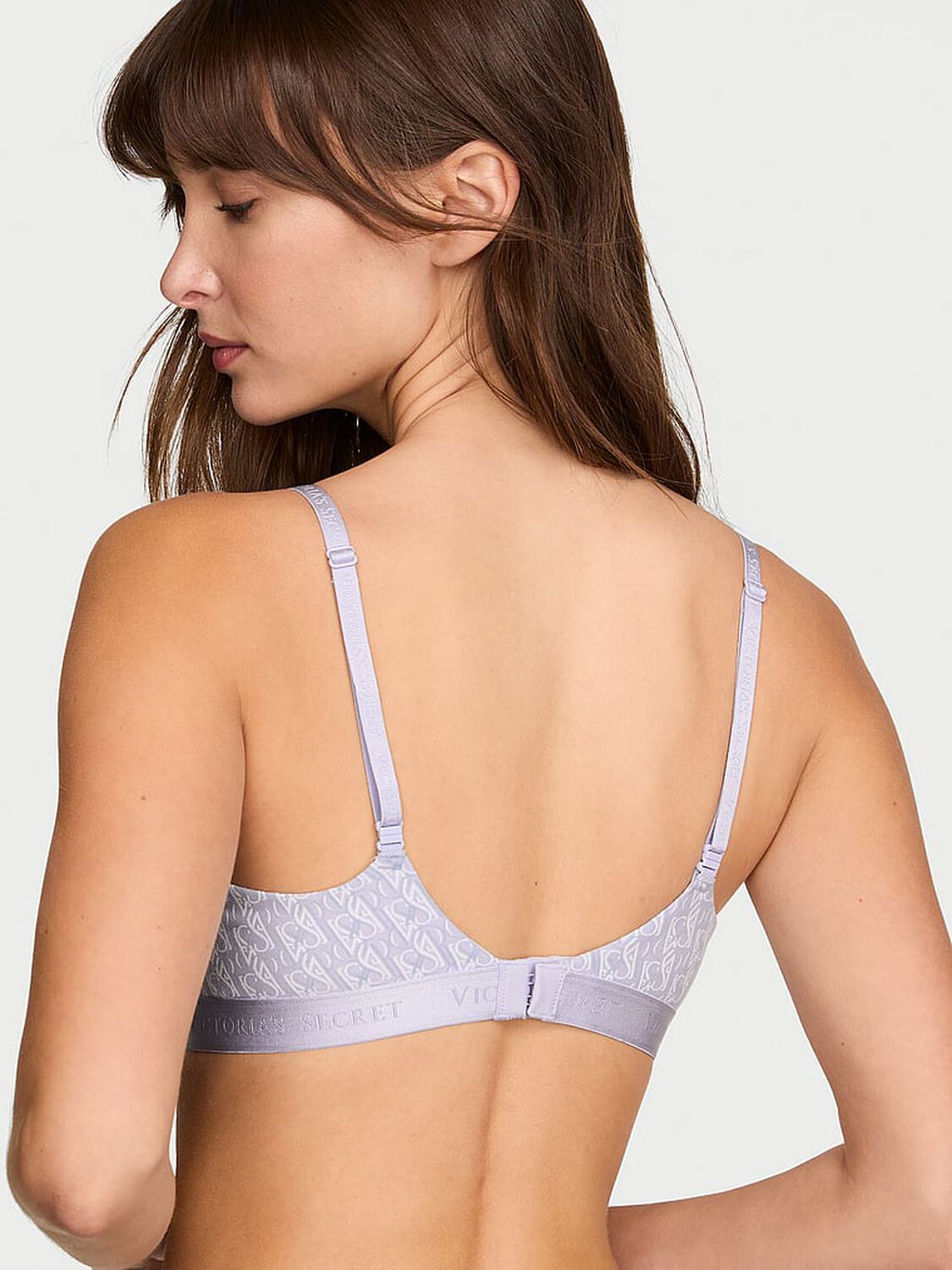 vs The T-Shirt Cotton Lightly Lined Wireless Bra Icy Lavender Logos 2 of 3 
