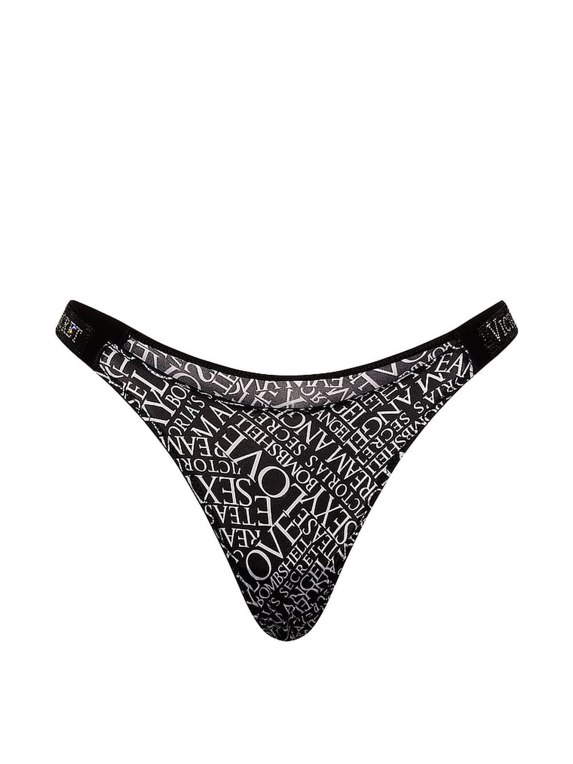 vs Very Sexy Shine Strap Brazilian Panty Black Glam Newspaper 3 of 3 