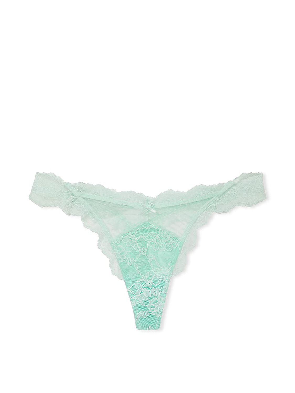 vs Dream Angels Lace & Mesh Thong Panty Crystal Water 3 of 4 