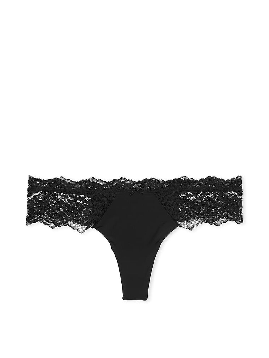 vs Dream Angels Lace-Trim Thong Panty Black 3 of 5 