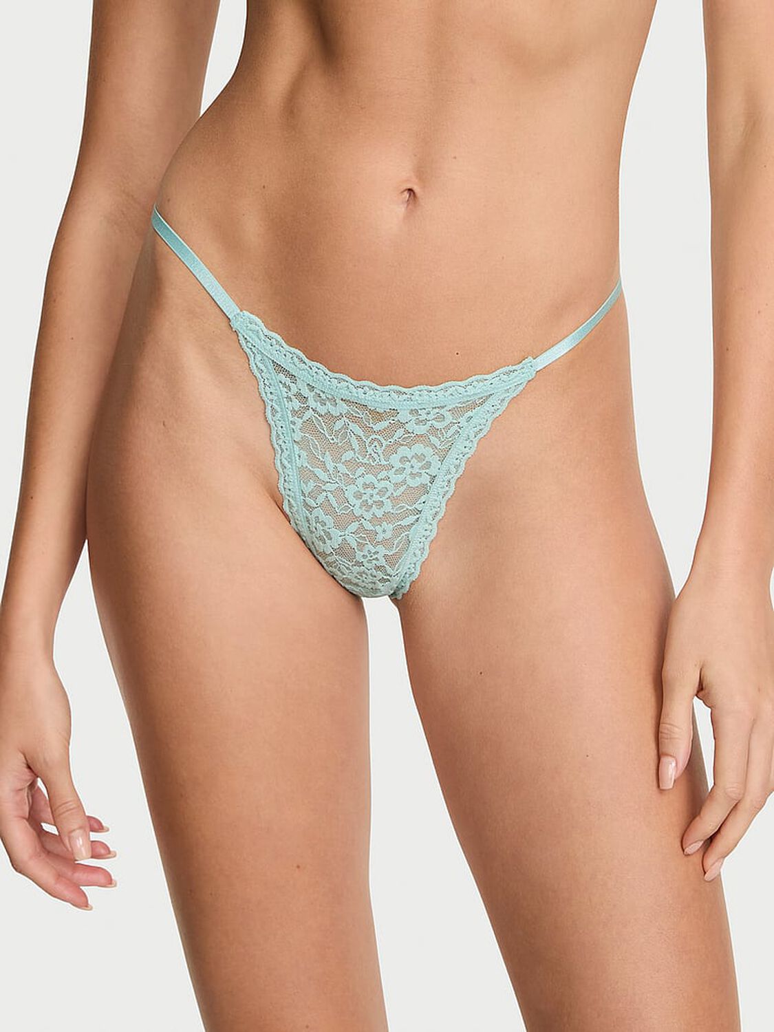 vs The Lacie Lace String Thong Panty Canal Blue 1 of 3 