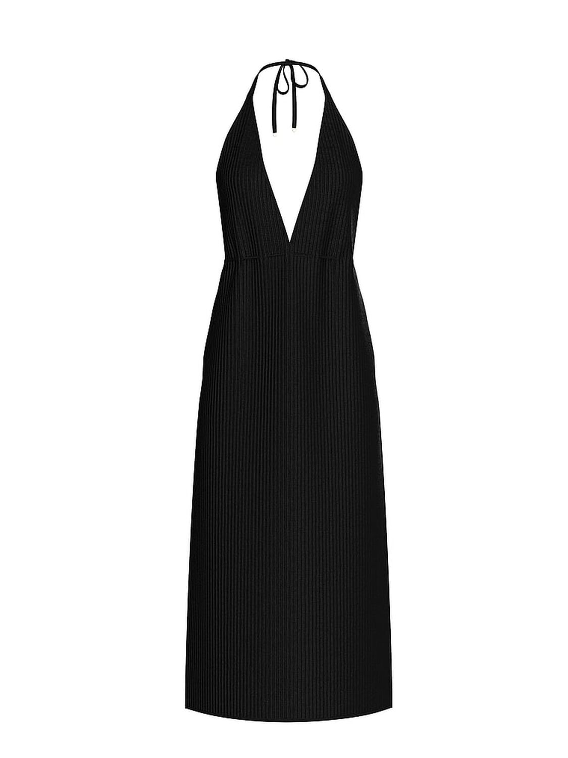 vs Victoria's Secret Swim Beachwear Crochet Metallic Plunge Dress Pure Black 3 of 3 
