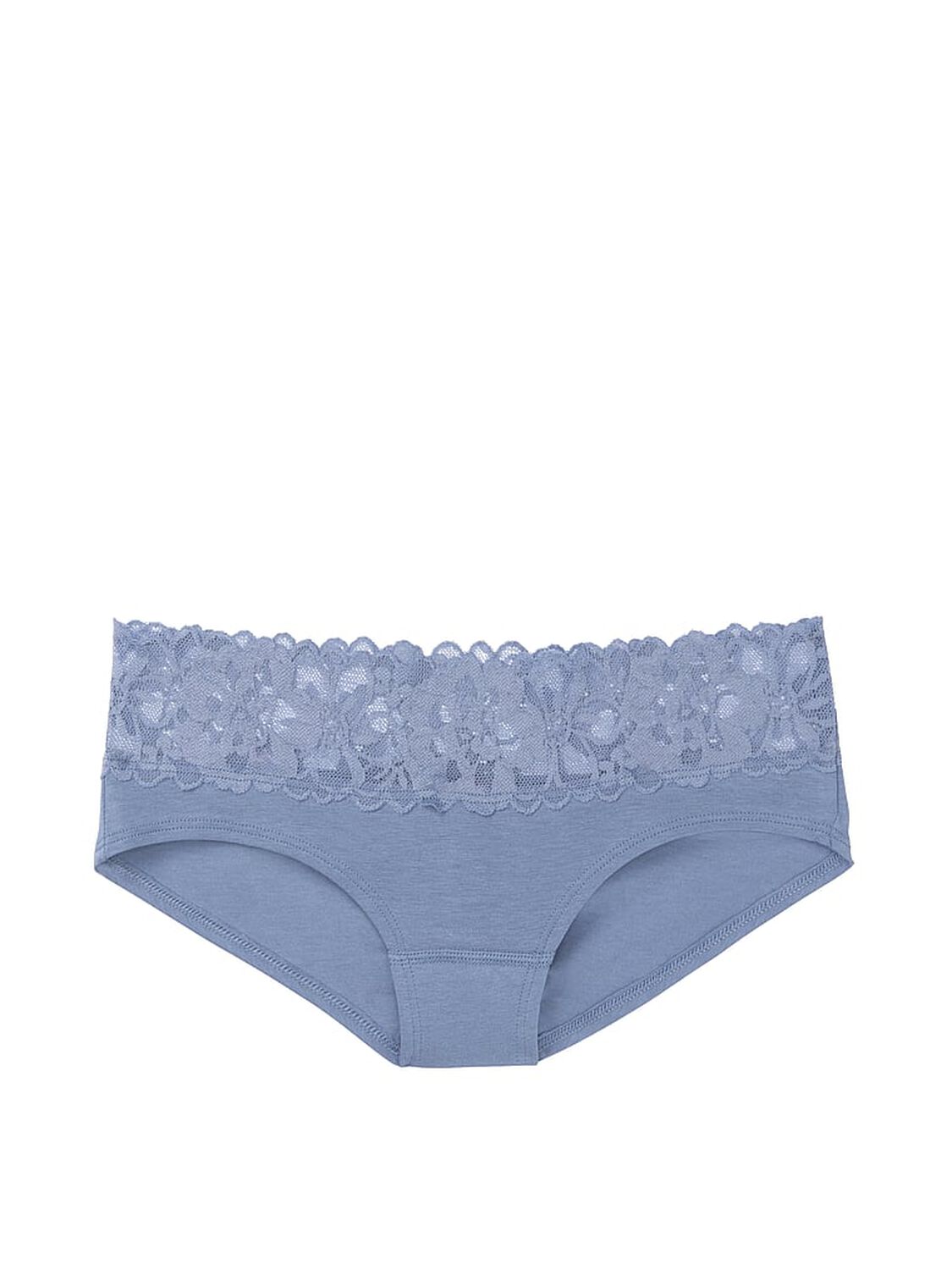 vs Victoria's Secret Stretch Cotton Lace-waist Hiphugger Panty Faded Blue 3 of 3 