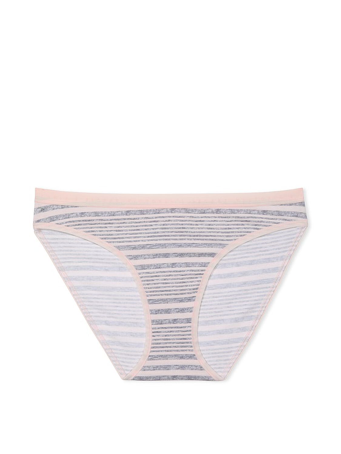 vs Victoria's Secret Stretch Cotton Bikini Panty Pink & Grey Stripes 3 of 3 