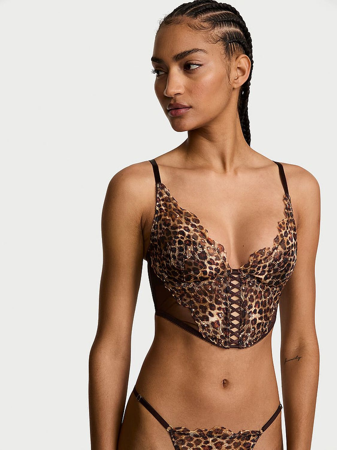 vs Very Sexy Geo Leo Embroidery Lightly Lined Bra Top Shimmer Geo Leo 1 of 4 