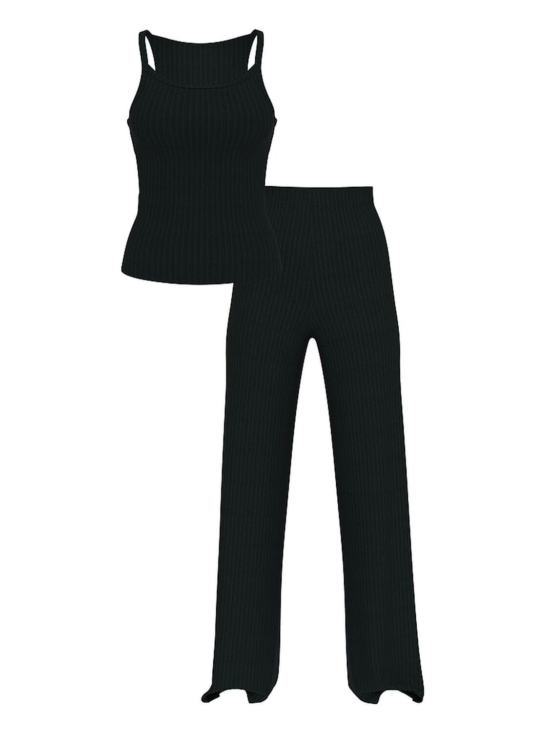 vs Victoria's Secret Modal Wide-Rib Lounge Tank & Pants Set Black 1 of 3 
