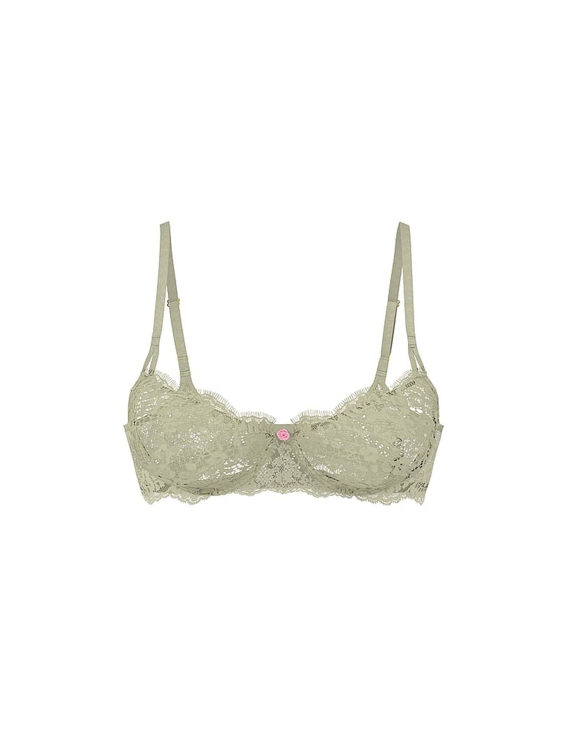 vs Dream Angels Wicked Unlined Lace Balconette Bra Desert Sage 3 of 3 