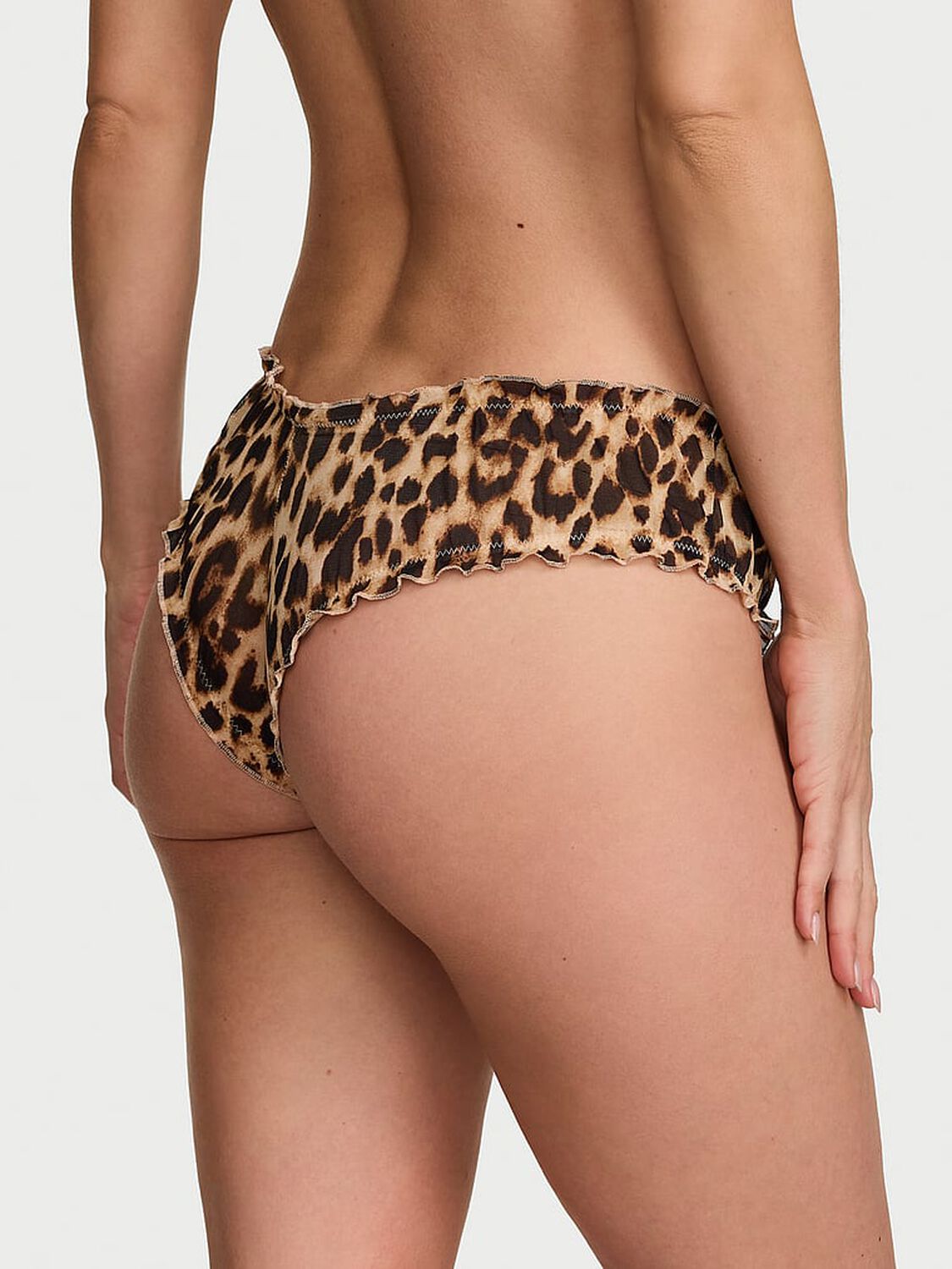 vs Very Sexy Geo Leo Mesh Ruffled Cheeky Panty Leopard 2 of 2 