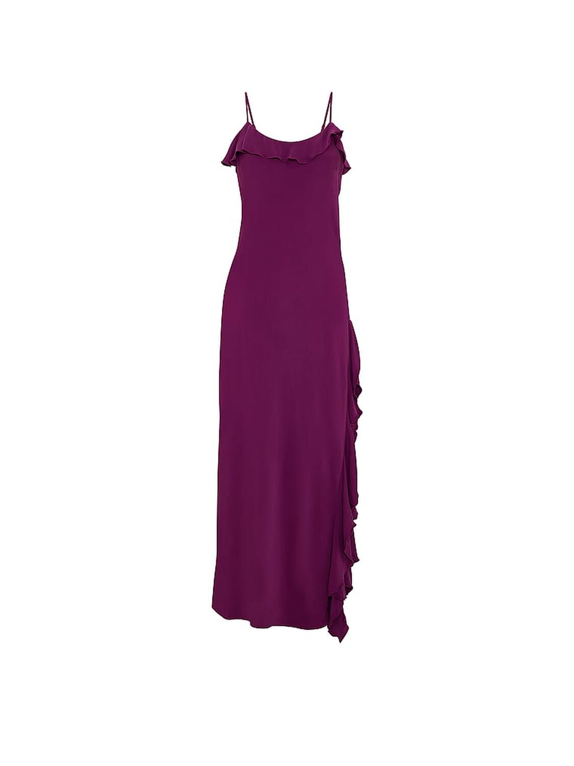 vs Dream Angels Silky Flutter Ruffled Long Slip Rhubarb 3 of 3 