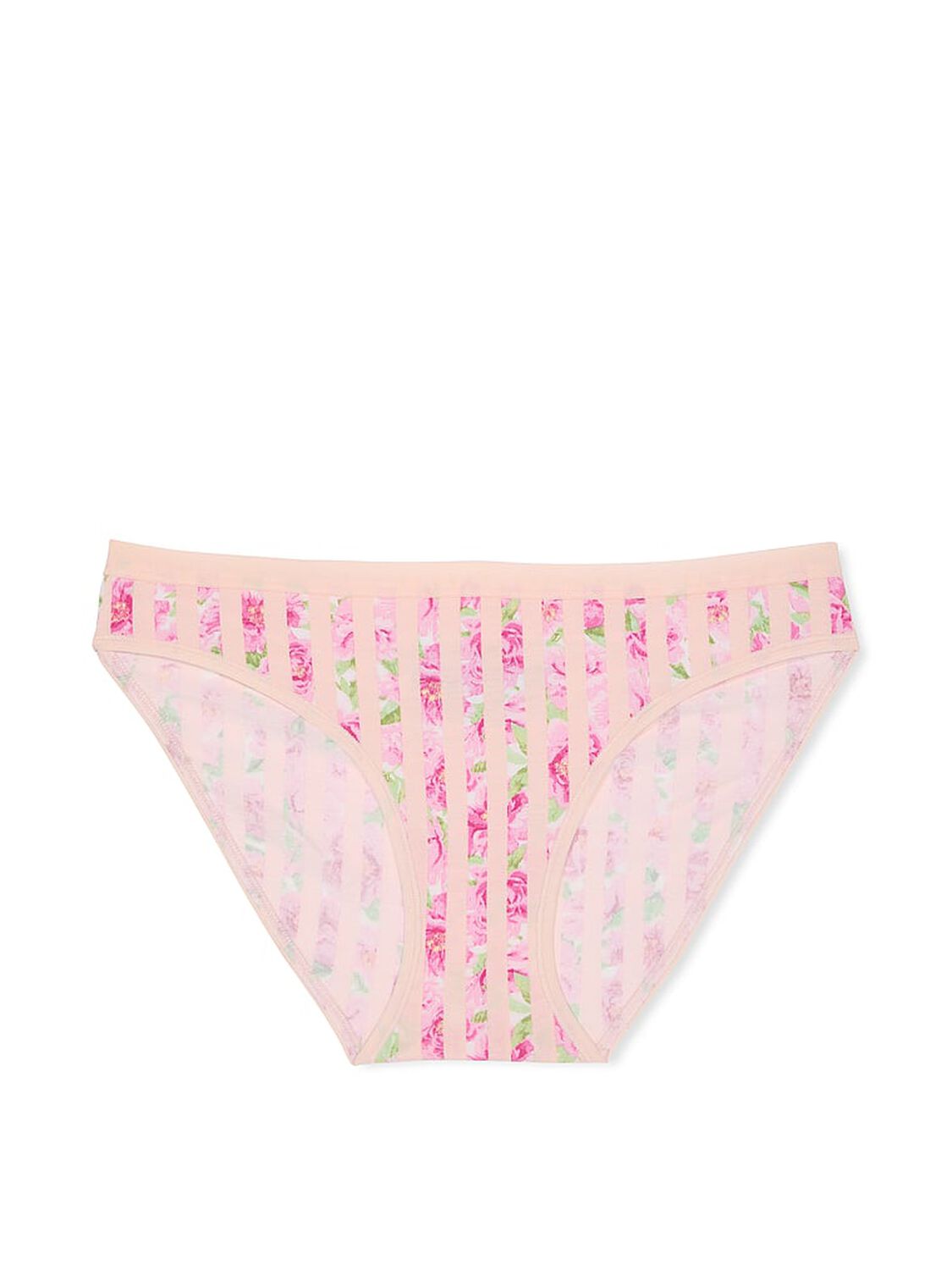 vs Victoria's Secret Stretch Cotton Bikini Panty Pretty Blossom Floral Stripes 3 of 3 