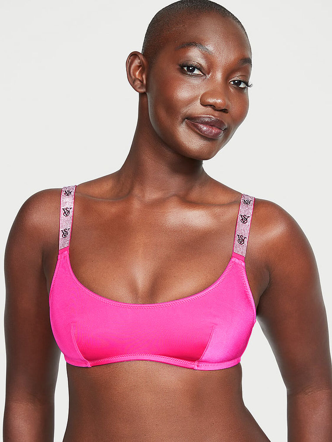 vs Very Sexy Shine Strap Scoop Bralette Hot Pink 1 of 3 