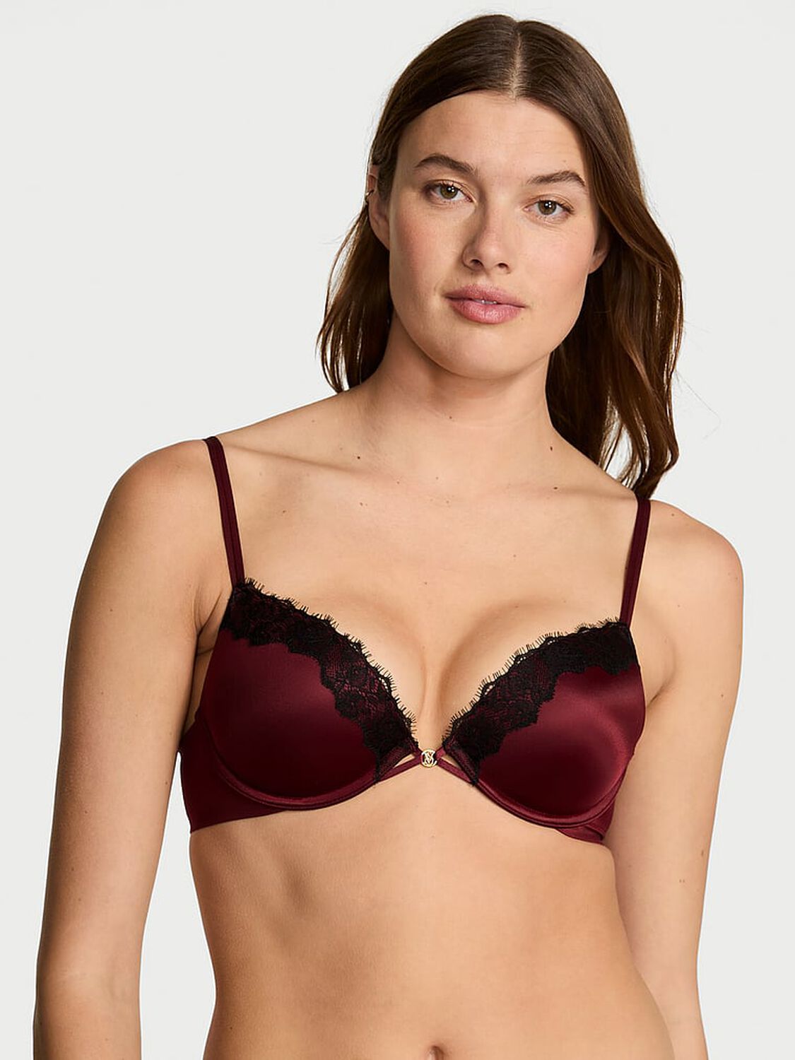 vs Very Sexy Smooth Lace-Trim Push-Up Bra Sangria Red 1 of 4 