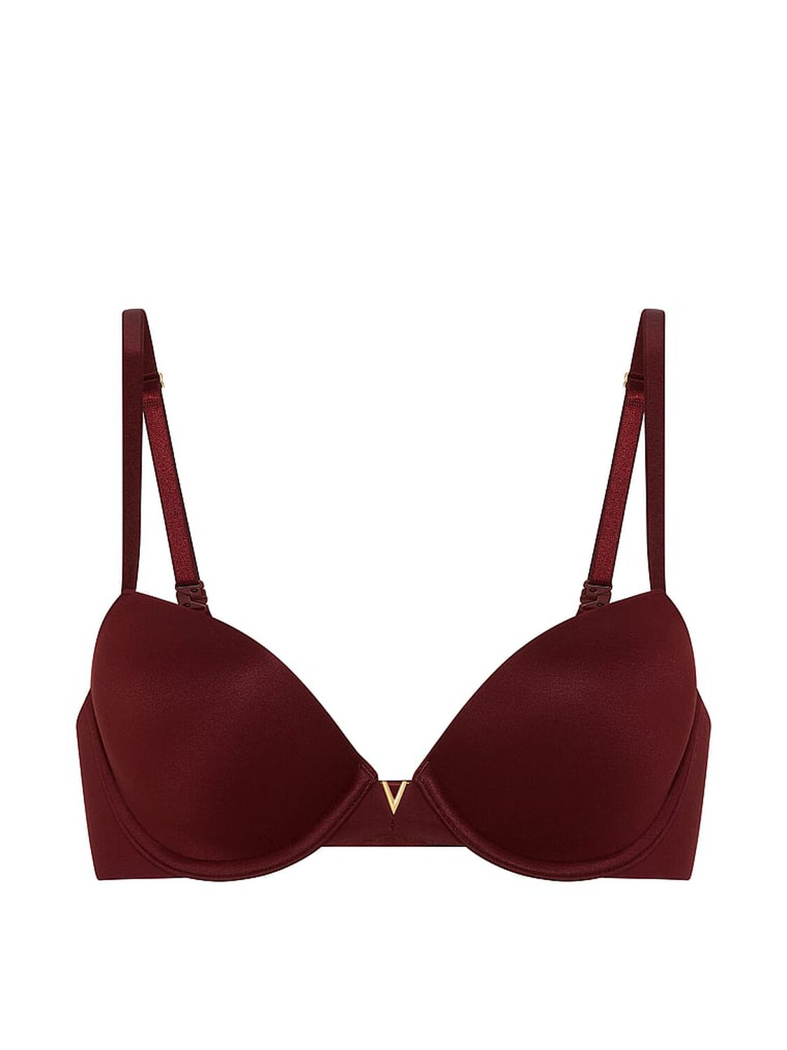 vs Love Cloud Smooth Lightly Lined Plunge Demi Bra Cherrywood 3 of 3 