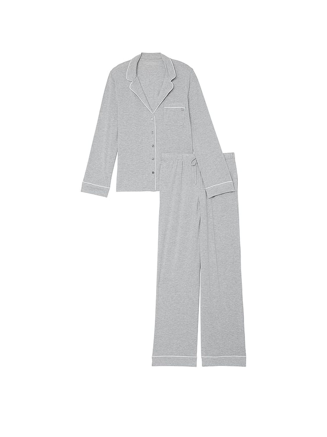 vs Victoria's Secret Modal Soft Long Pajama Set Medium Heather Grey 3 of 4