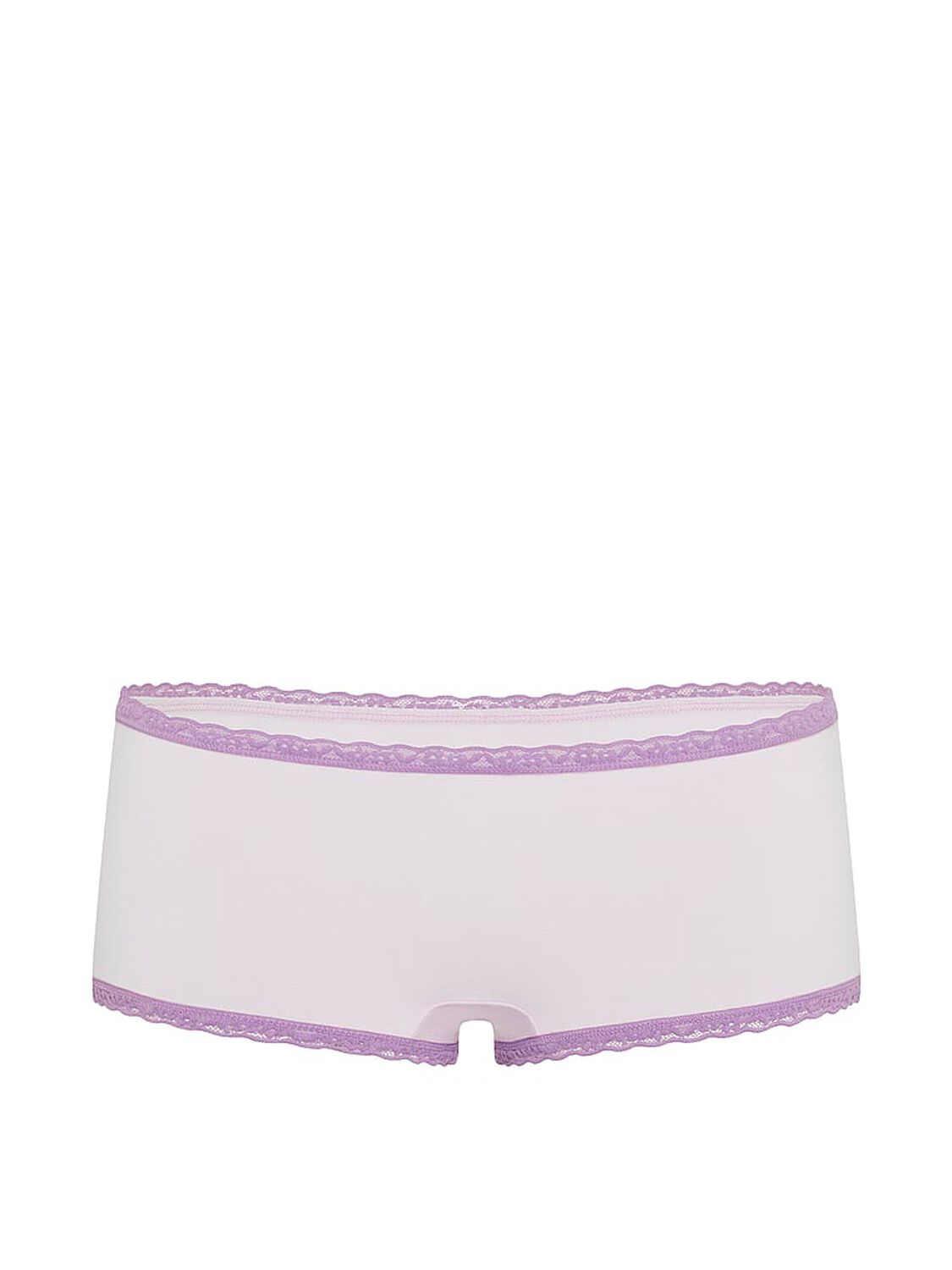 vs Lace Trim Cotton Lace-Trim Boyshort Panty Purple Whisper 3 of 3 