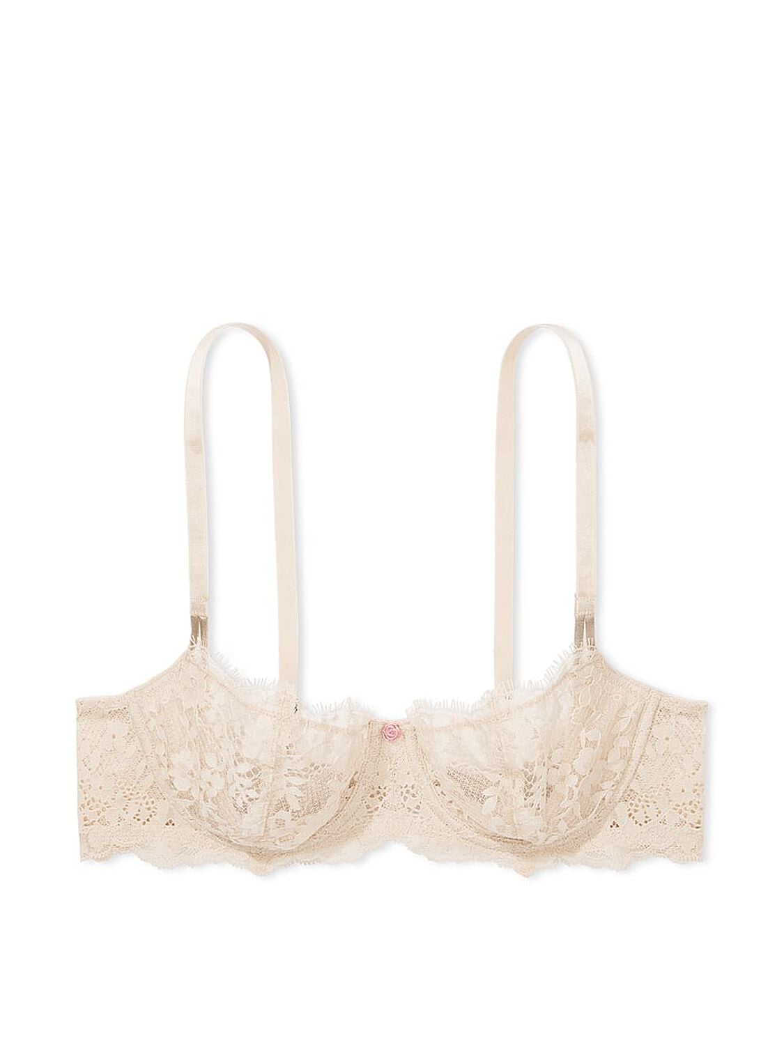 vs Dream Angels Wicked Unlined Lace Balconette Bra Marzipan 3 of 4 