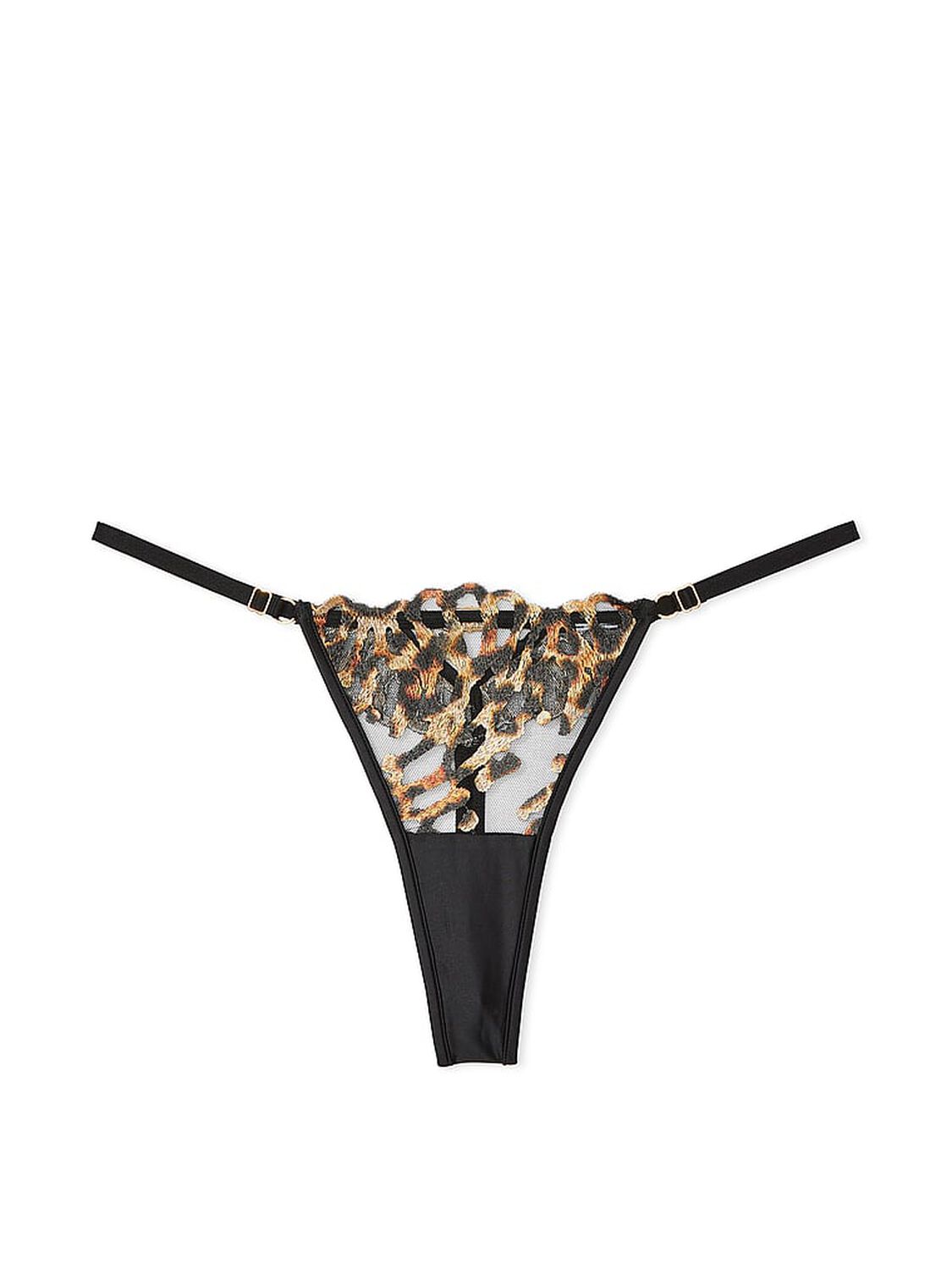 vs Very Sexy Leopard Embroidery Adjustable Thong Panty Black Leopard 3 of 4 