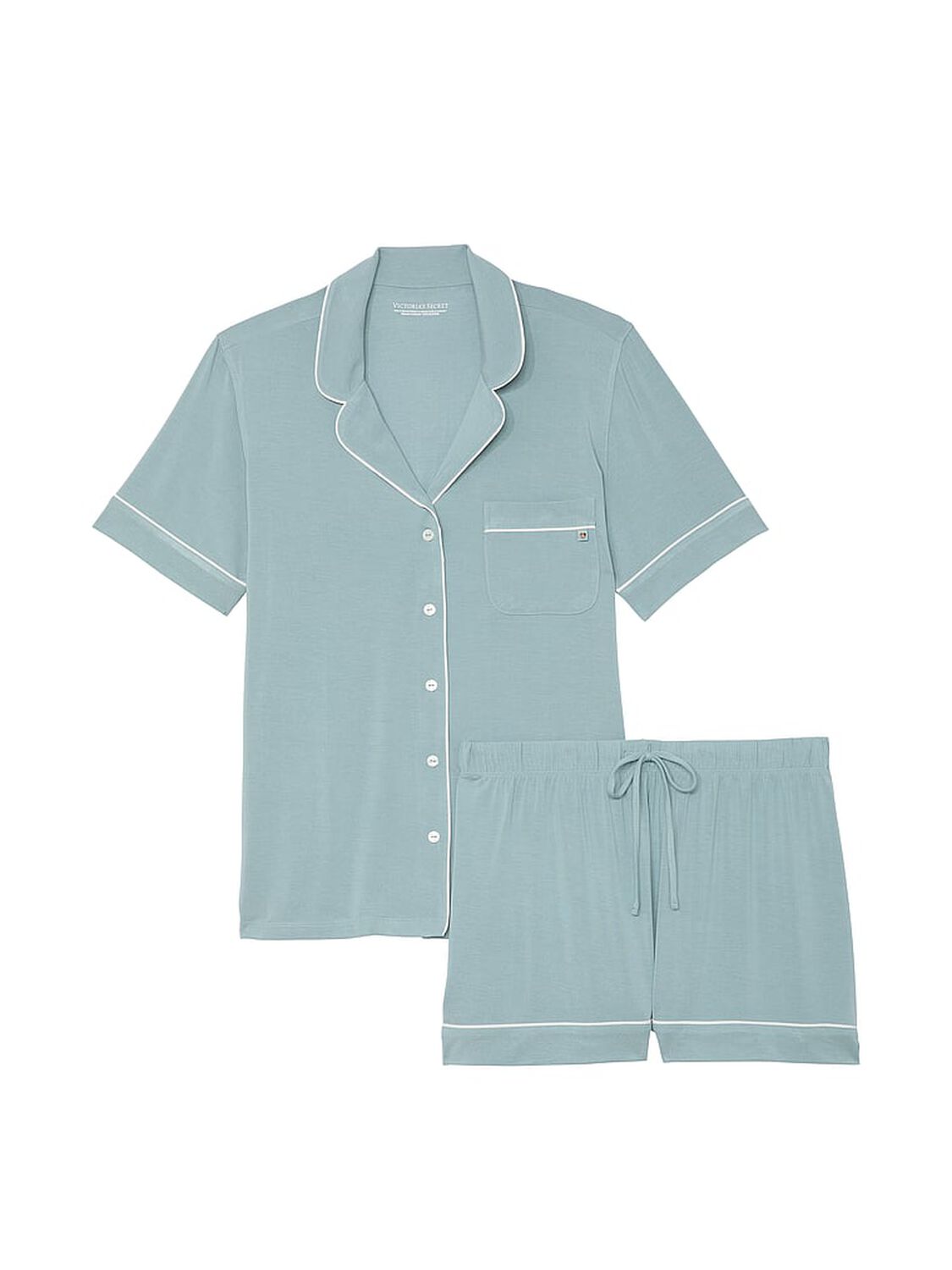 vs Victoria's Secret Modal Soft Short Pajama Set Jupiter W Coconut White Piping 3 of 4 
