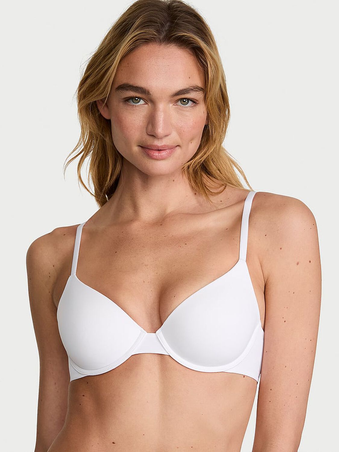 vs The T-Shirt Smooth Lightly Lined Demi Bra Vs White 1 of 3 