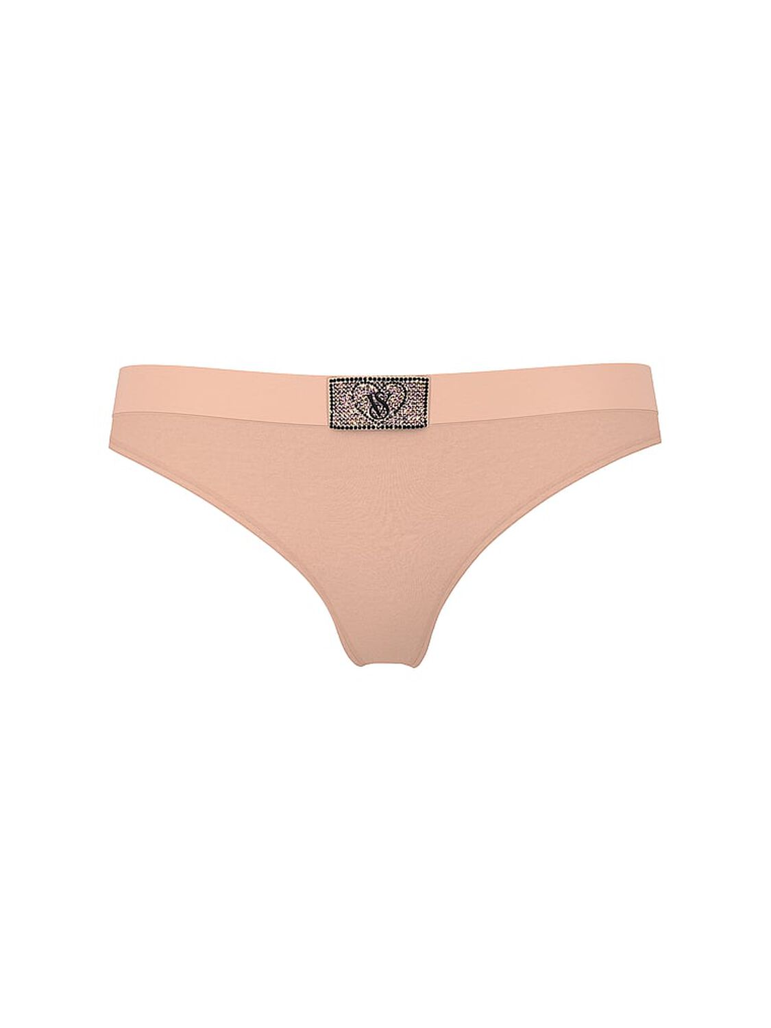 vs Cotton Logo Cotton Heart Shine Patch Thong Panty Pink Gin 3 of 3 