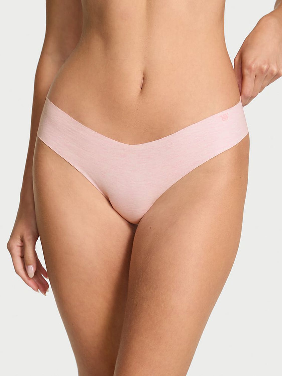 vs No-Show No-Show Cotton Thong Panty Heather Pink Petal 2 of 3 