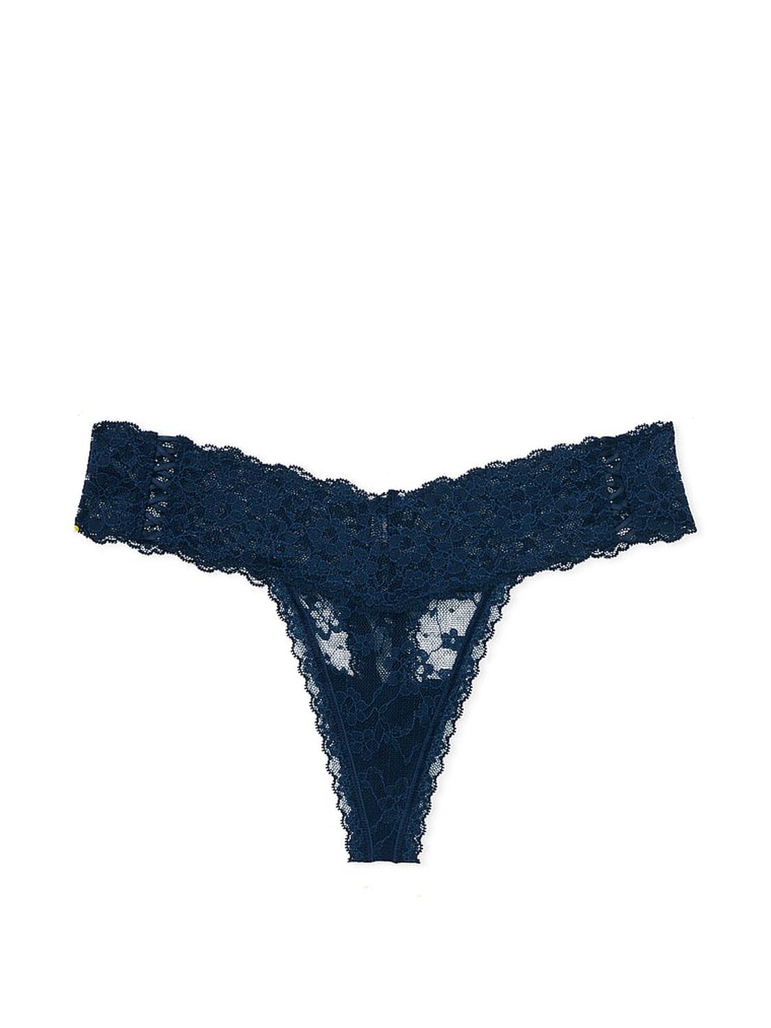 vs The Lacie Lace-Up Lace Thong Panty Noir Navy 3 of 3 