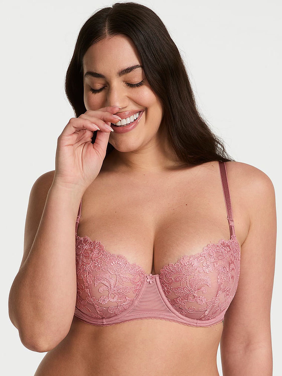vs Dream Angels Wicked Vintage Blossom Embroidery Unlined Balconette Bra Nostalgia Rose 1 of 3 
