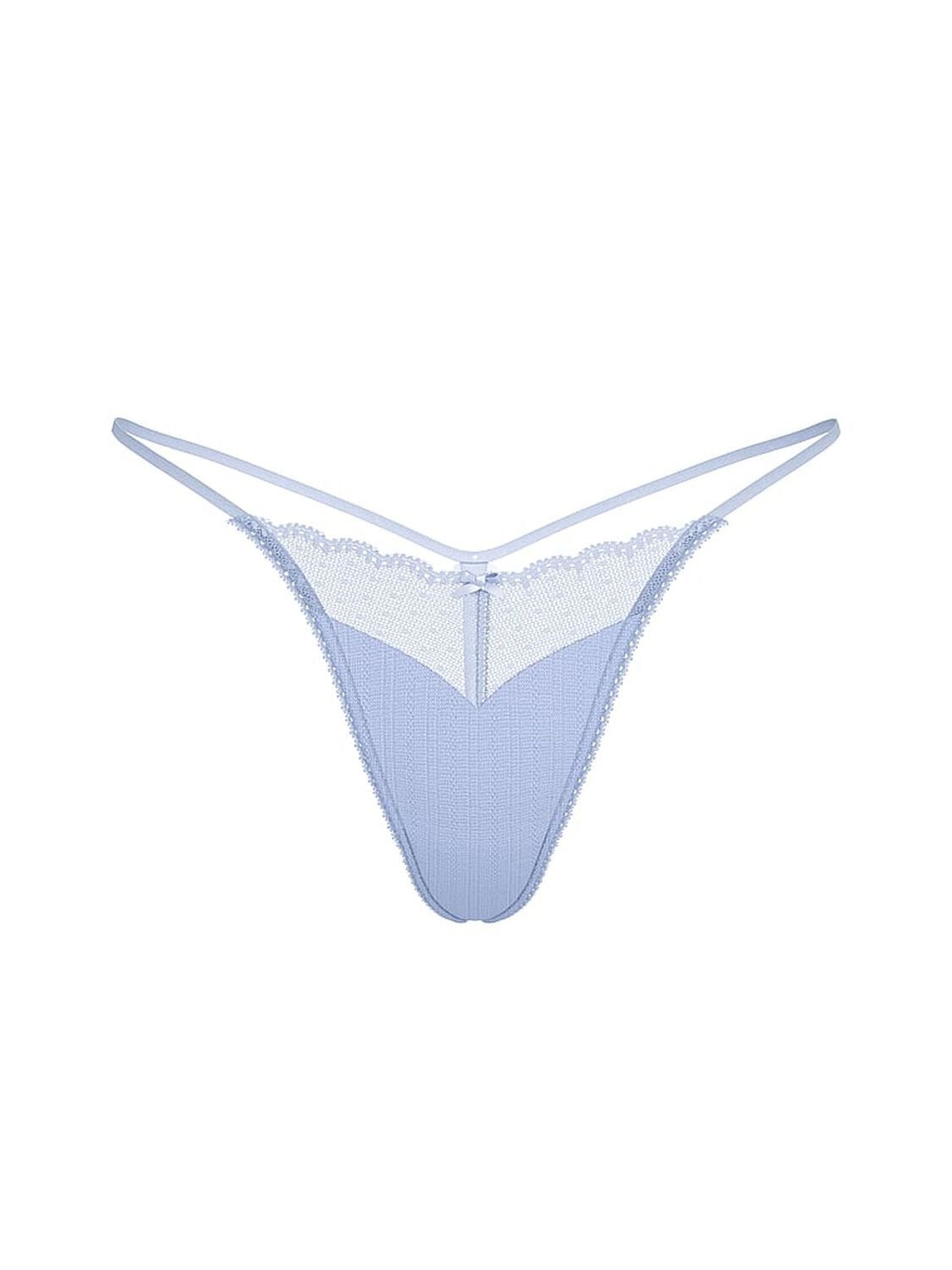 vs Victoria's Secret Stretch Pointelle V-String Panty Light Lavender 3 of 3 