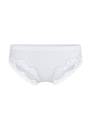 Seamless Rib Lace-Trim Bikini Panty