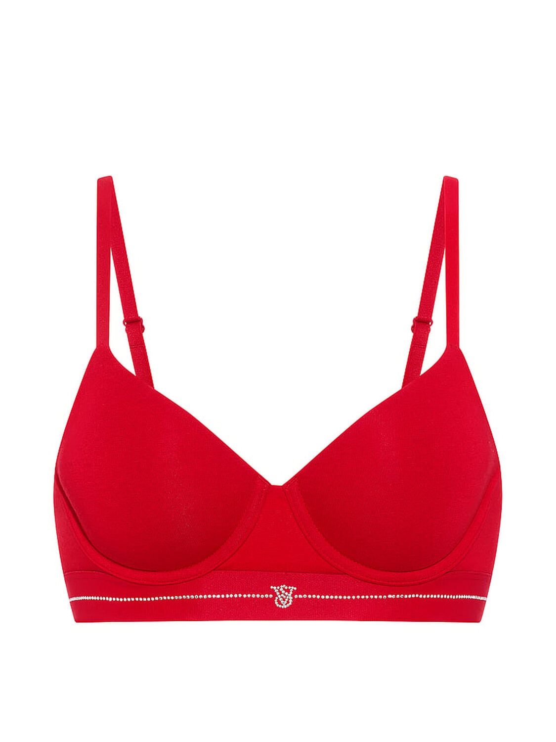 vs The T-Shirt Signature Shine Cotton Lightly Lined Demi Bra Lipstick 3 of 3 
