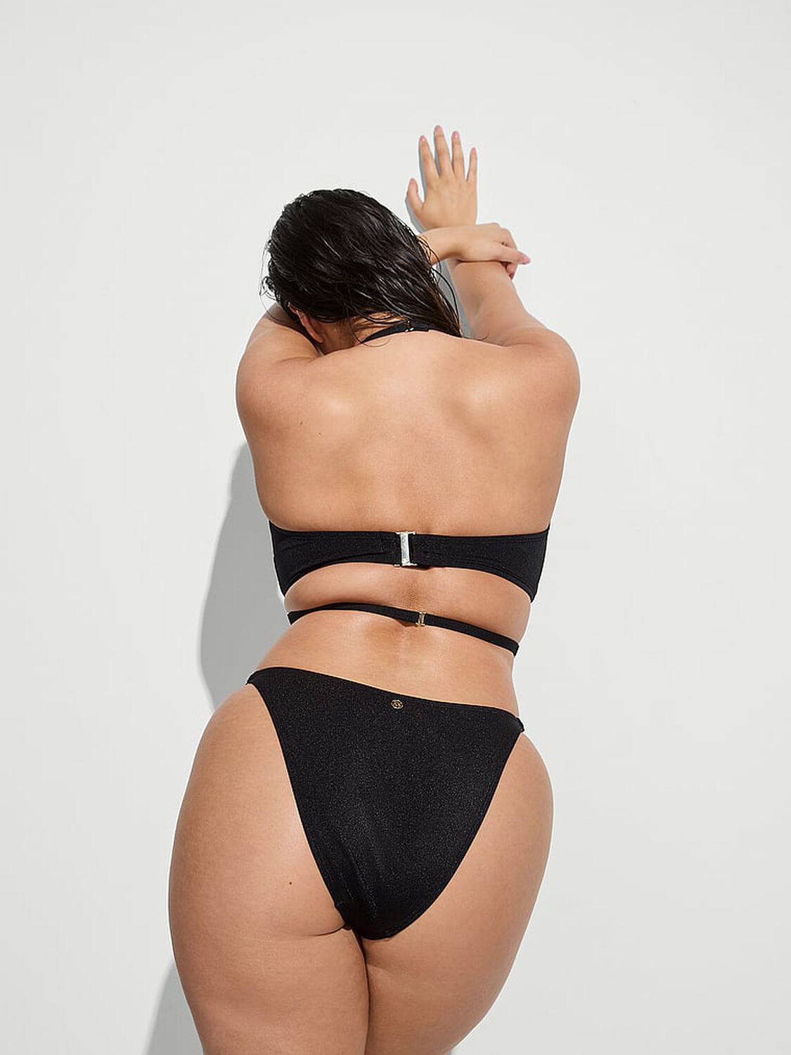 vs Victoria's Secret Swim Archives Sexy Cut-Out Brazilian Bikini Bottom Black 1 of 6 