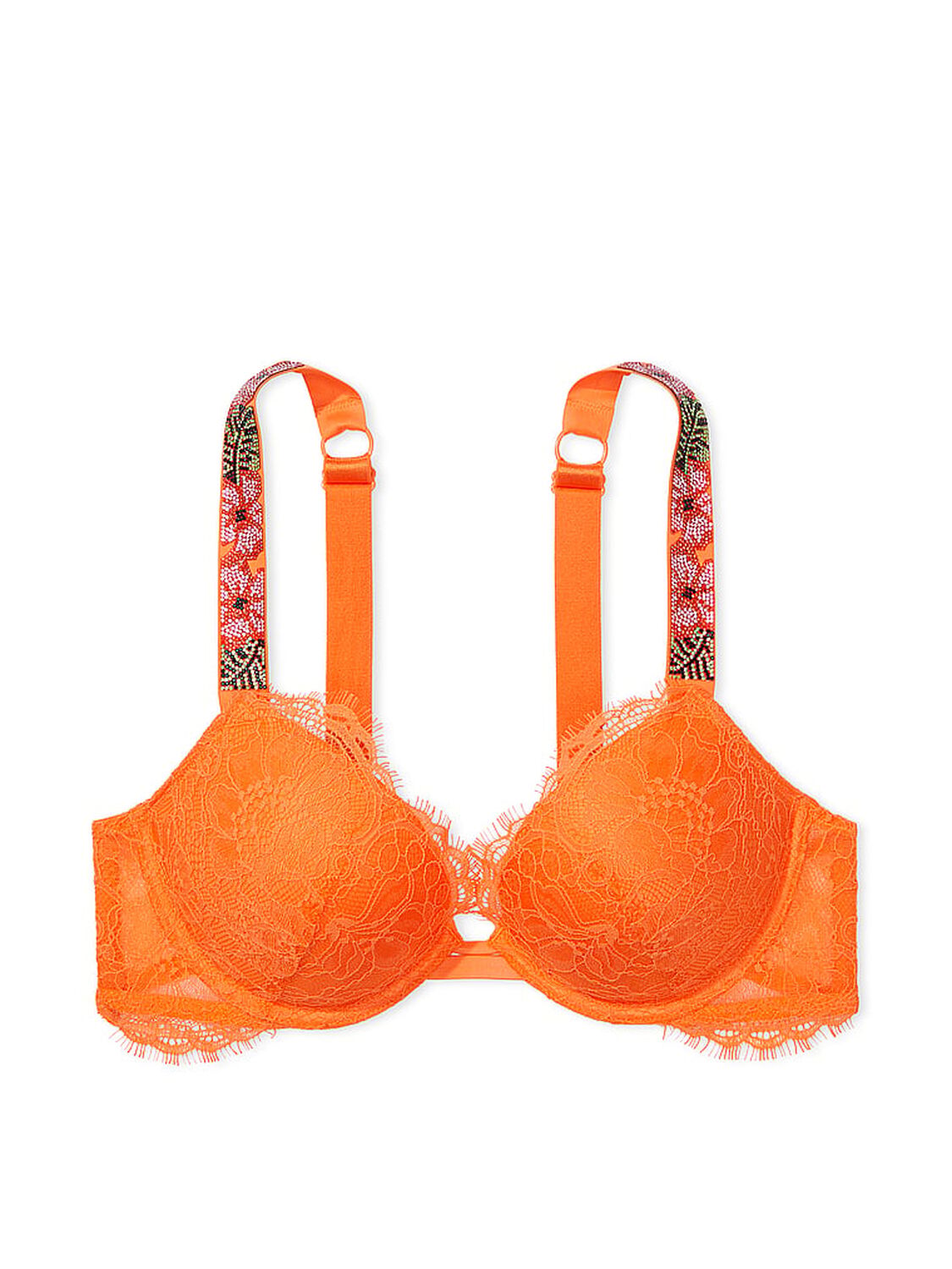 vs Very Sexy Shine Strap Lace Push-Up Bra Sunny Orange 3 of 4 
