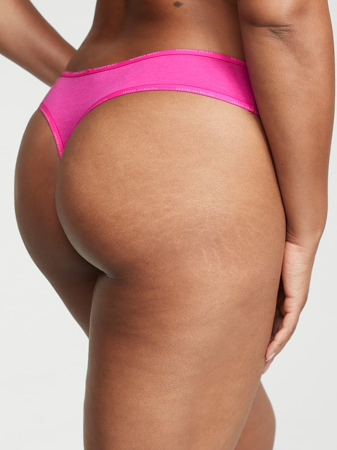 vs Cotton Logo Trim Cotton Thong Panty 2 of 4 