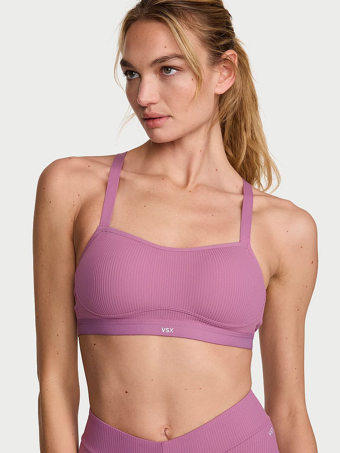 vs Vsx VSX Angel&trade; Elevate Rib Sports Bra Violet Frost 1 of 3 