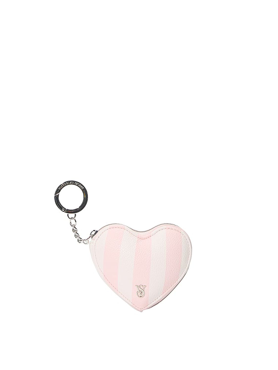 vs Victoria's Secret Heart Pouch Keychain Heritage Stripe 1 of 3 