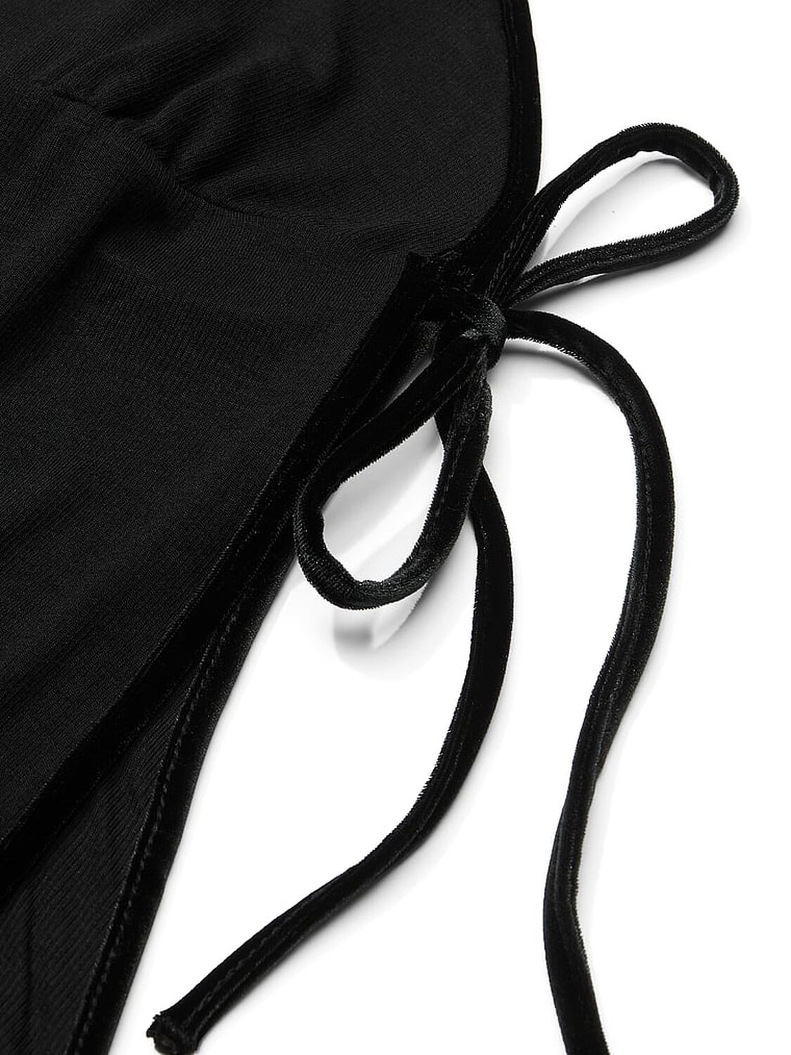 vs Victoria's Secret Ribbed Modal Velvet-Trim Cami Shorts Set Black 4 of 4 