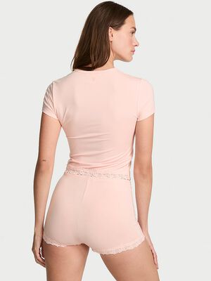 SoSoft&trade; Modal Lace-Trim Tee & Shortie Set