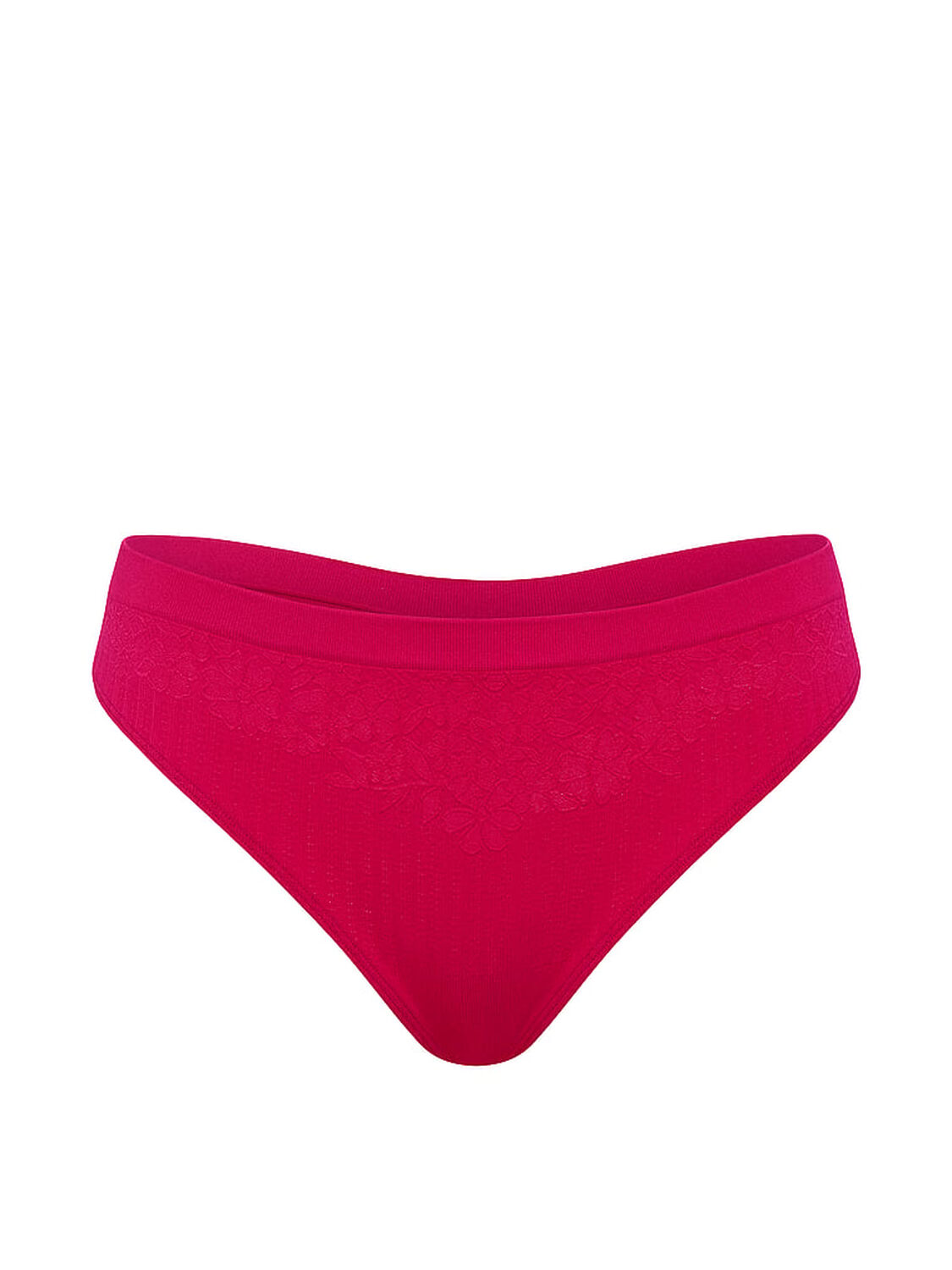 vs Seamless Seamless Floral Rib Thong Panty Pink 3 of 3 