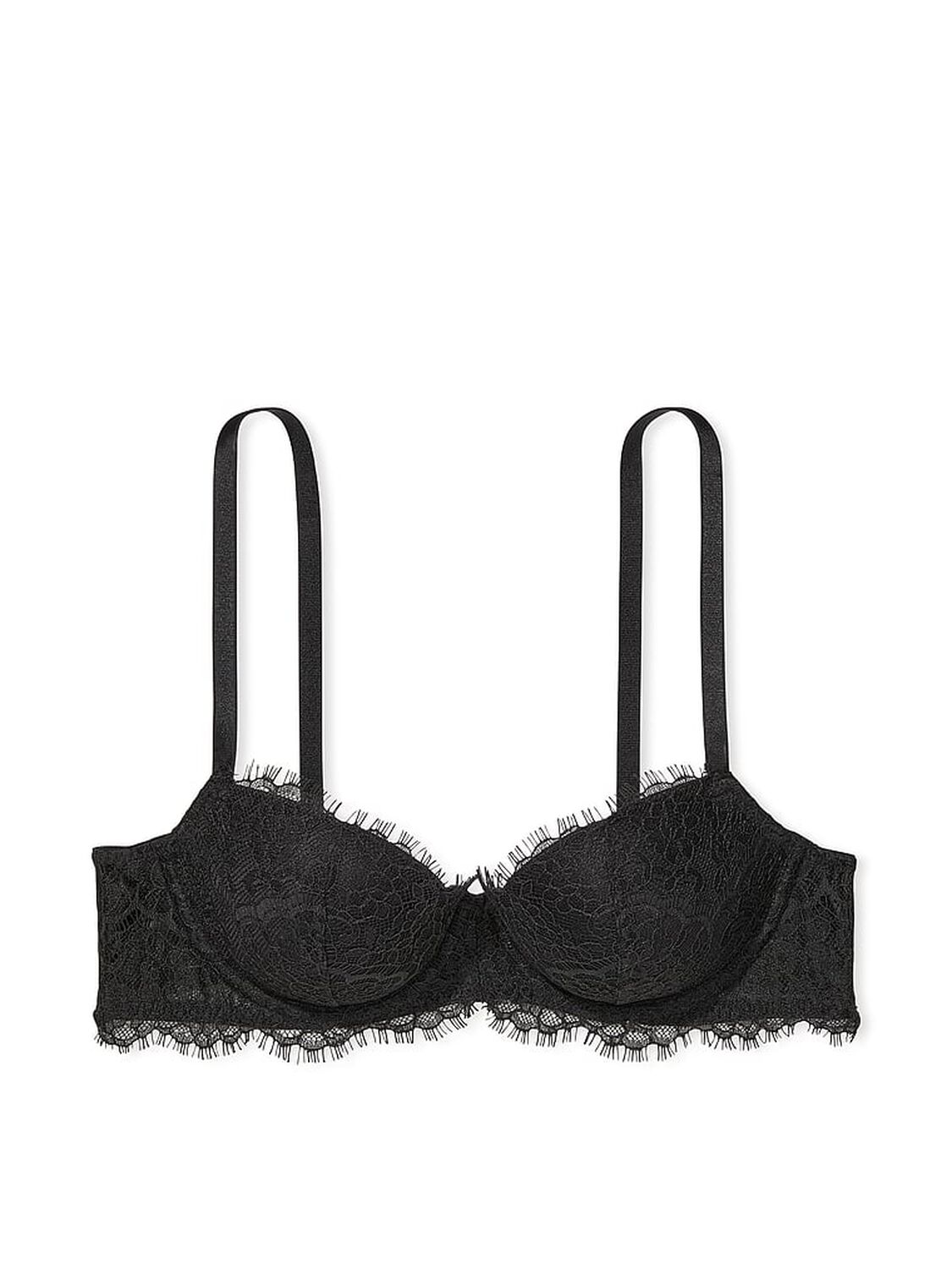 vs Dream Angels Lightly Lined Lace Demi Bra Black 3 of 3 
