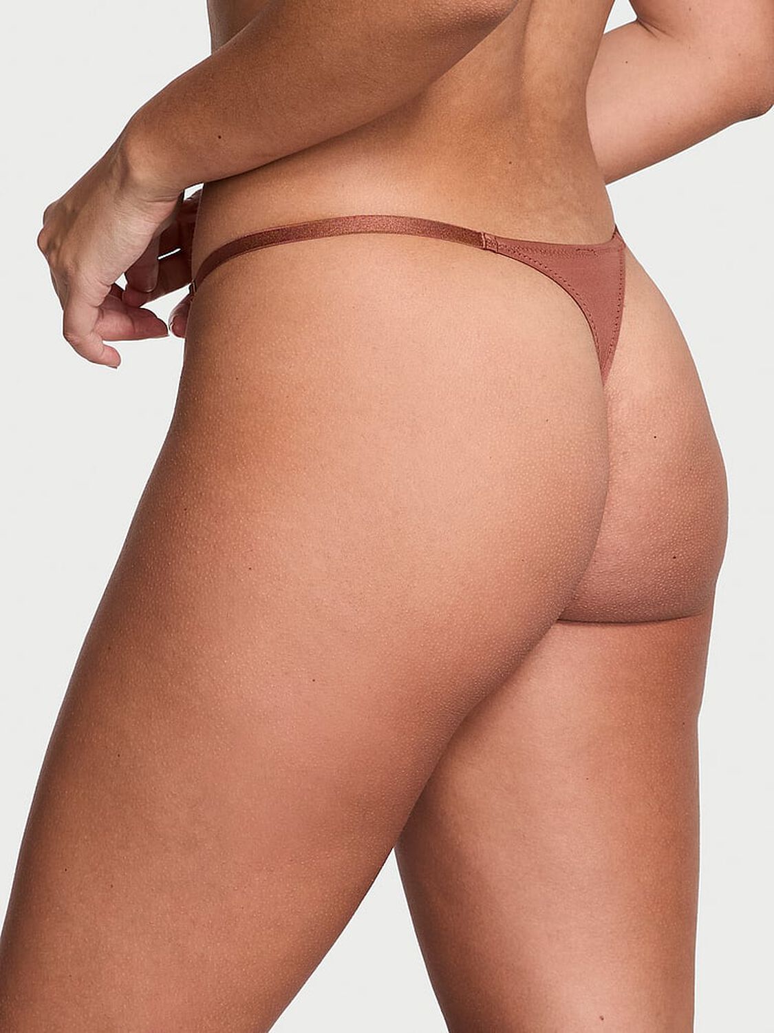 vs Very Sexy Logo Embroidery Adjustable Thong Panty Clay 2 of 4 
