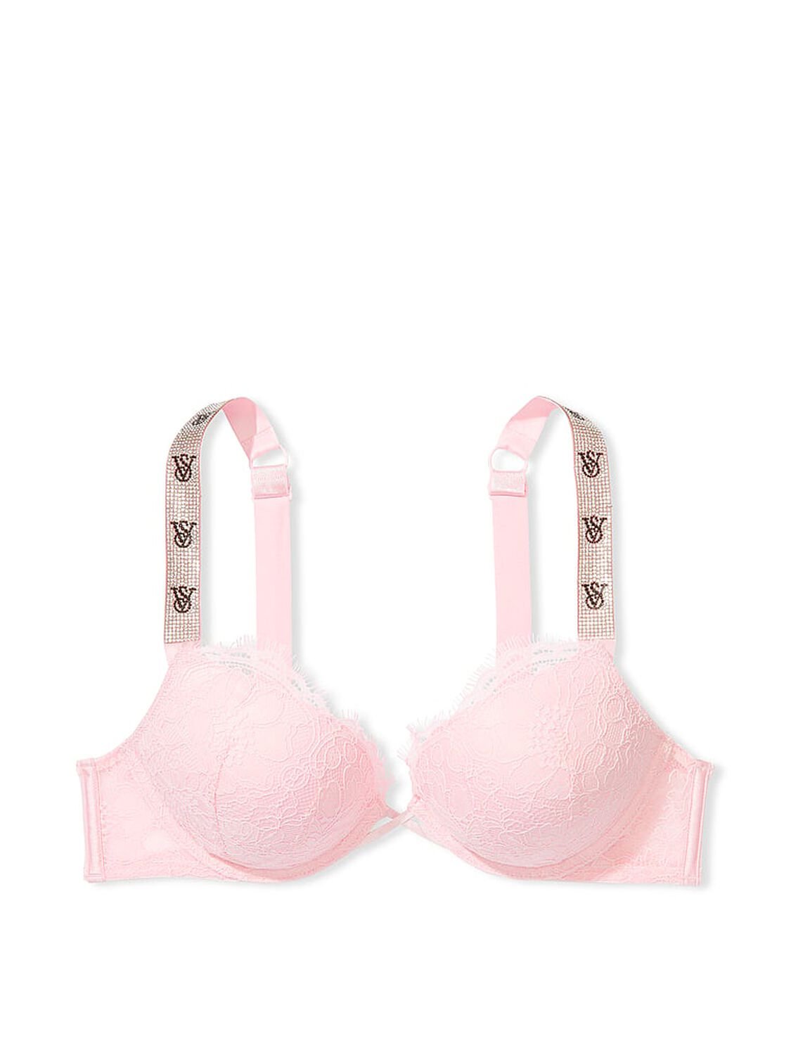 vs Very Sexy Bombshell Add-2-Cups Shine Strap Lace Push-Up Bra Pretty Blossom 3 of 4 