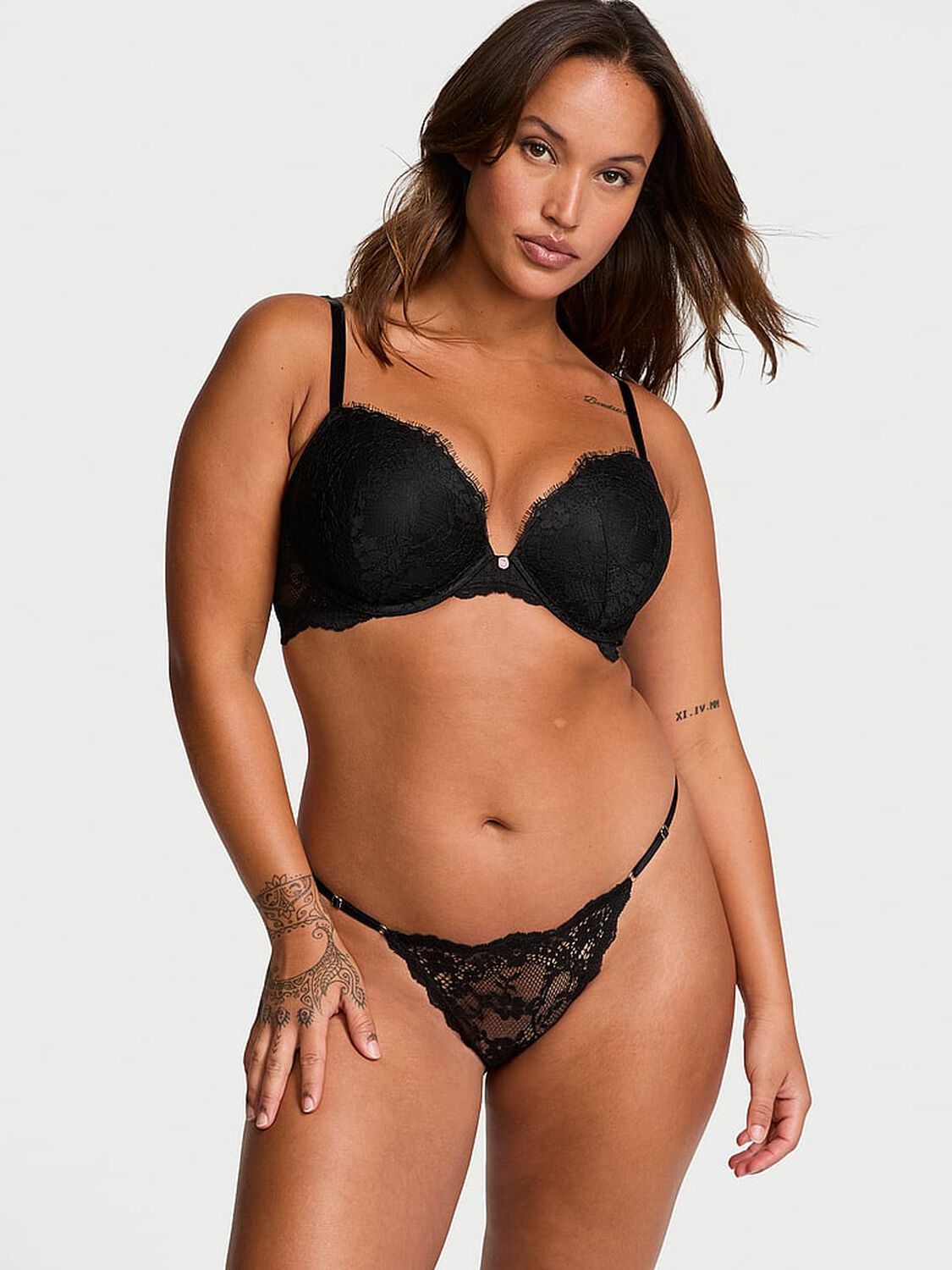 vs Dream Angels Lace Adjustable V-String Panty Black 4 of 4 