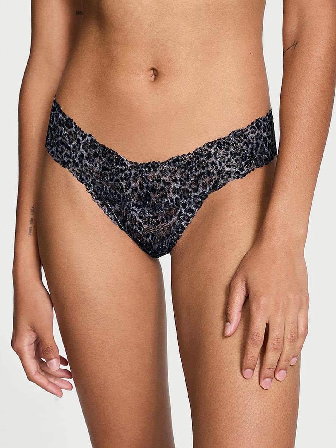 vs The Lacie Lace Thong Panty Tornado Grey Leopard 1 of 3 