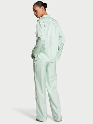 Glazed Satin Long Pajama Set
