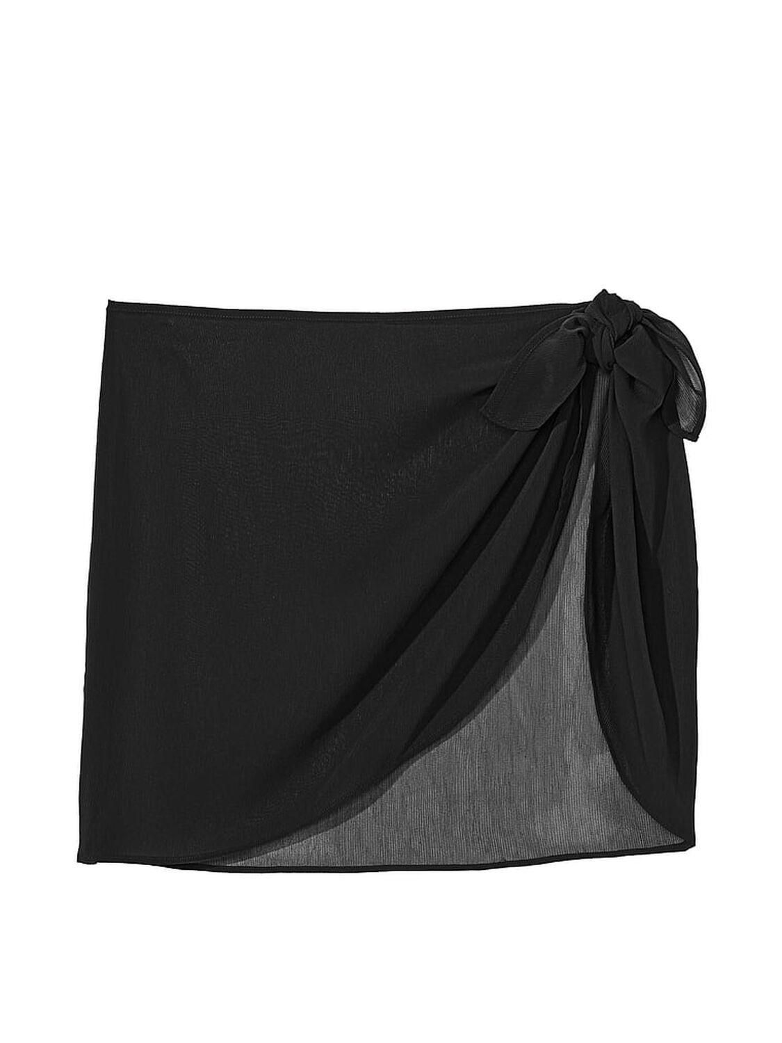 vs Victoria's Secret Swim Sheer Crinkle Mini Sarong Black 3 of 3 