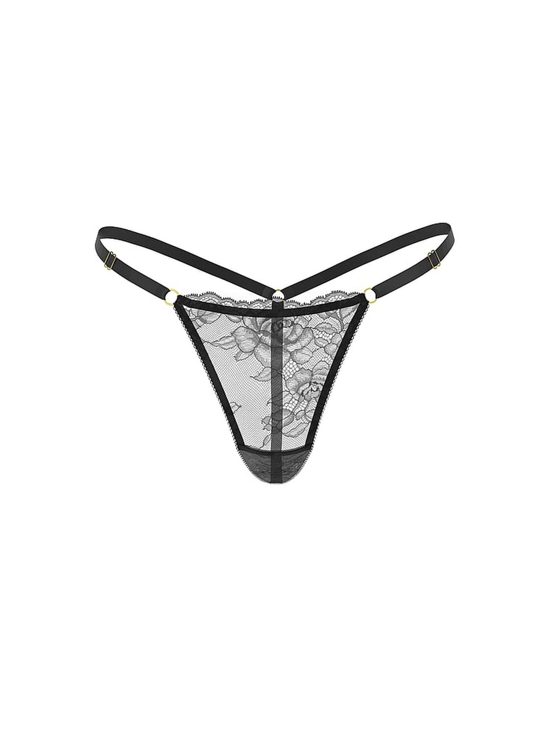 vs Very Sexy Rose Lace Adjustable V-String Panty Black 3 of 3 