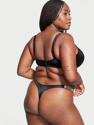 Logo Shine Strap Thong Panty